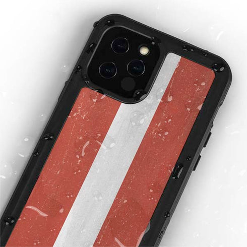 Latvia Flag Distressed iPhone 12 Pro Waterproof Case